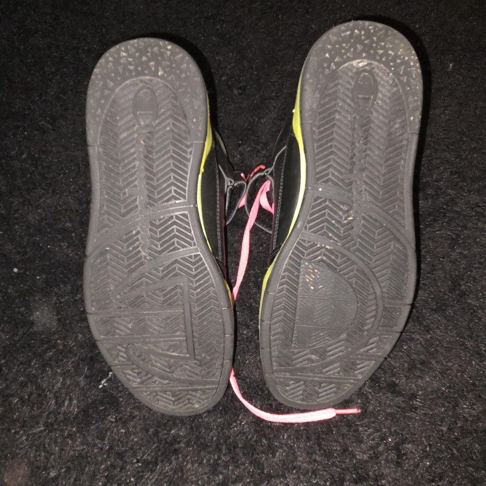 Champion High-Top Sneakers - Black and Neon - Picture 5 of 5